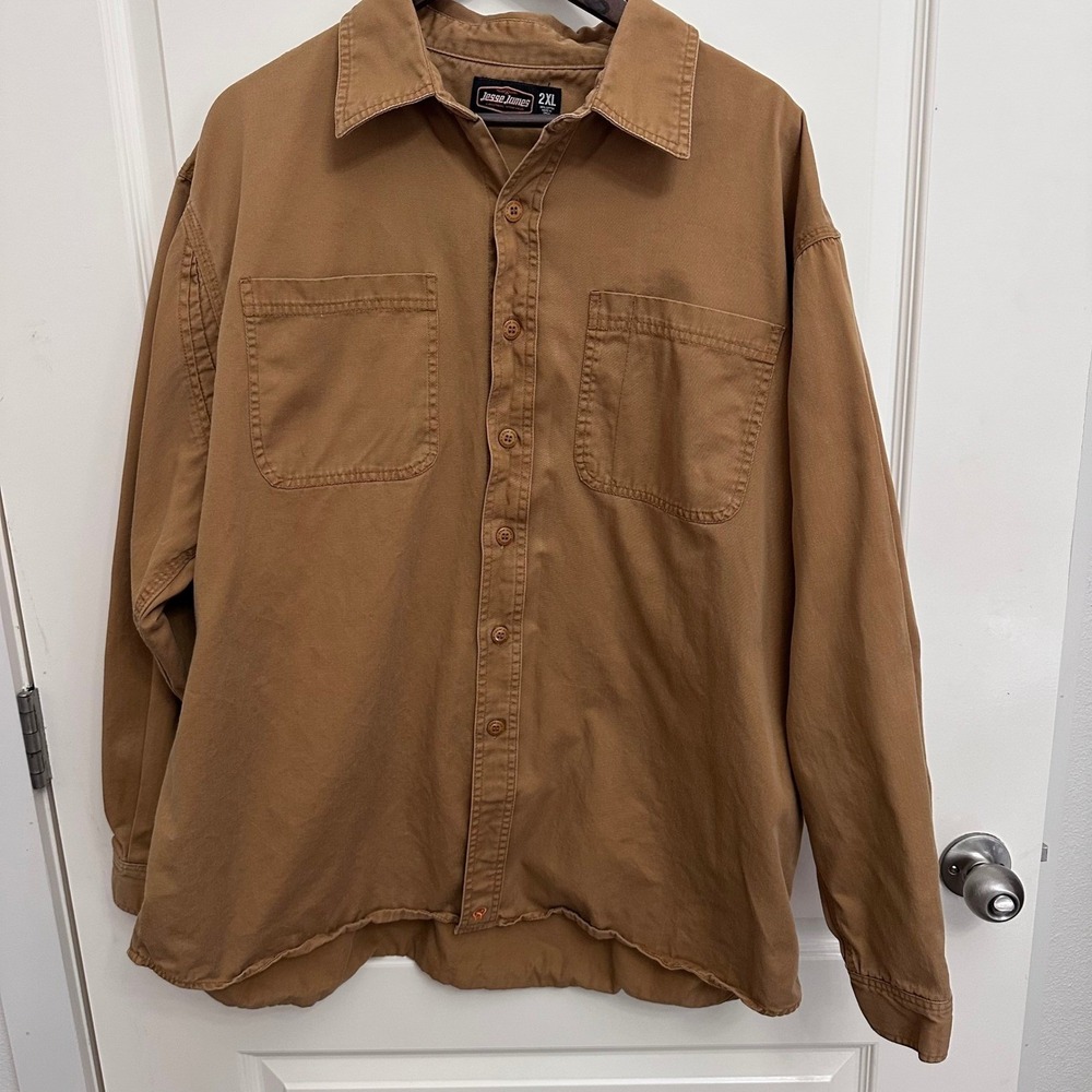 Jesse James Industrial Workwear Shirt Men's 2XL Cotton Button Up Work Shirt
